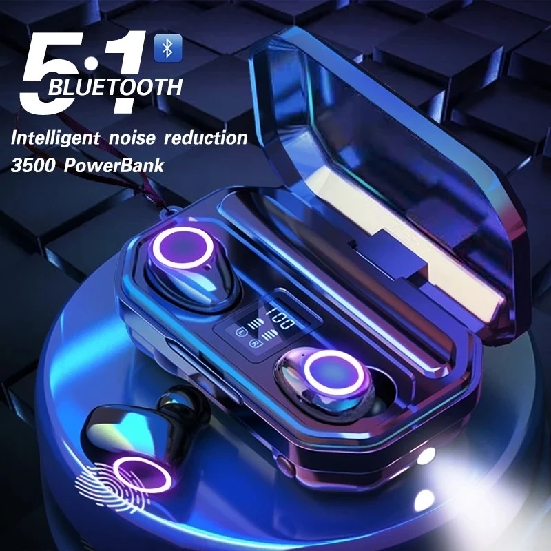 

2021 new touch wireless Bluetooth headset version 5.1 led ultra clear digital display running stereo binaural in ear with chargi