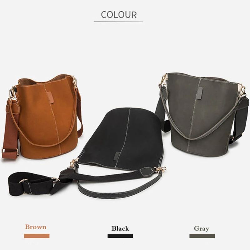 

Fashion PU Leather Woman Shoulder Bags Brand Handbags Women Bucket Bags Designer Messenger Bag High Quality Women Mujer Bolsa