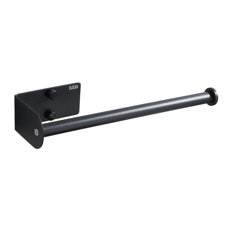 

Black Towel Hanger Wall Mounted Towel Holder Bathroom Black Paper Holder Towel Rail 304 Stainless Steel Paper Holder
