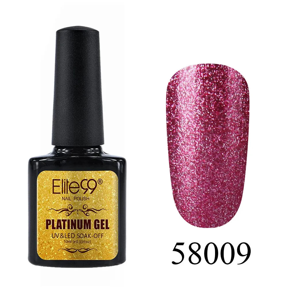 58009 Elite99 10 мл Блестящий УФ-гель для ногтей Platinum Soak Off Nail Art Маникюр гели для ногтей гибридные Лаки гель лак для ногтей набор - Цвет: 58009
