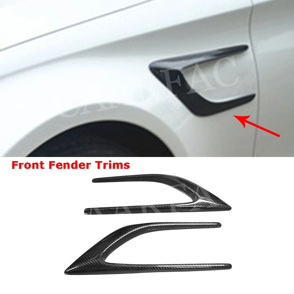 Front Fender Trims Карбоновое волокно заднего бампера вентиляционное отверстие плавник крышка планки крыло логотип рамка для Benz C Класс W205 C205 C43 C63 AMG купе 2 двери-19 - Цвет: Front Fender Trims