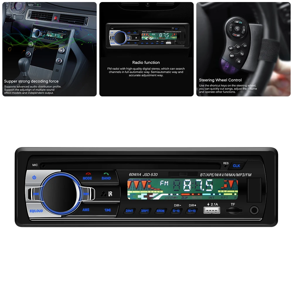 4*60 Вт автомобильное радио Авторадио автомобиля Bluetooth 12 В lcd Автомобильный