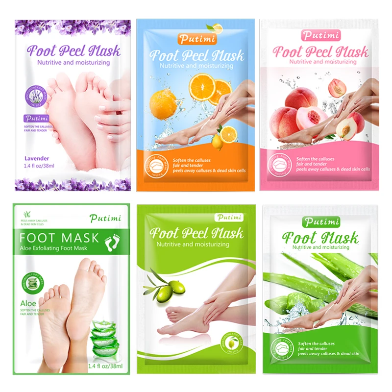 

6Pair Foot Masks Peel Dead Skin Remover Foot Mask Peeling Mask Exfoliating Feet Masks Pedicure Socks for Heels Foot Care Mask