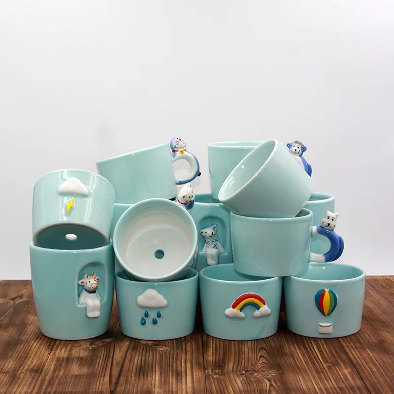 

Цветочный горшок, суккуленты, Селадон, горшки, зеленые растения, маленькие горшки, креативный Керамический Мини-горшок, мультяшный Декор дл...