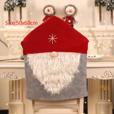Chair cover A Новые рождественские украшения для дома, кухни, Скалка, фартук, висячий флаг, муфта, Настольная дорожка, наклейка, рождественские принадлежности - Цвет: Chair cover A