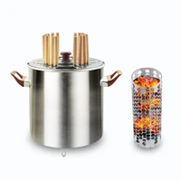 2-in-1 Broiler Smokeless Burners BBQ Grill Charbroiler Electric Charcoal Barbecue Oven Pot for Home Outdoor Use 3-4 Person