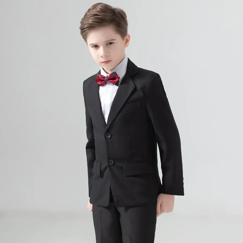 Flower Boys Suit for Weddings Kids Prom Party Tuxedo Formal Blazer Children's Day Pinao Performance Costume school uniform 2-16T | Детская