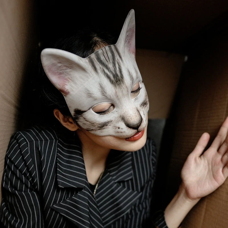 Сексуальная маска кота для косплея на половину лица женская Хэллоуин Рейв
