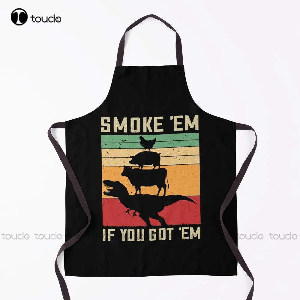 

Smoke 'Em If You Got 'Em Funny Bbq Gift Vintage Meat Pitmaster Retro Grilling Barbecue Gifts Apron Red Apron