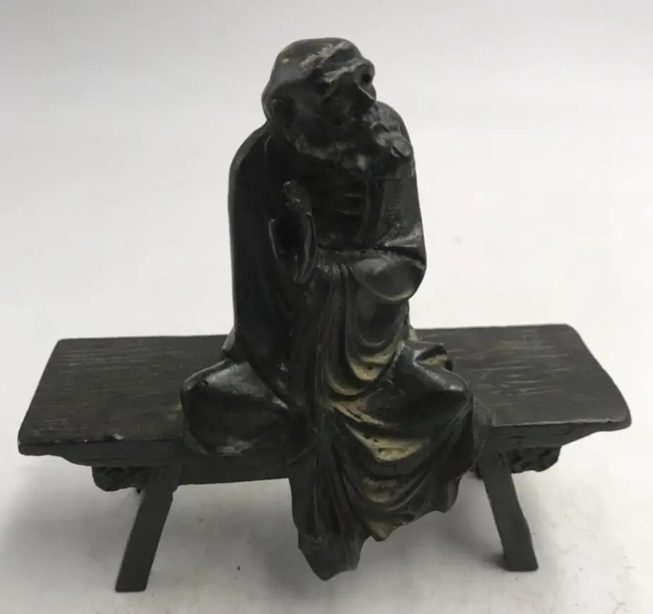 

China brass sit Bench Bodhidharma crafts statue