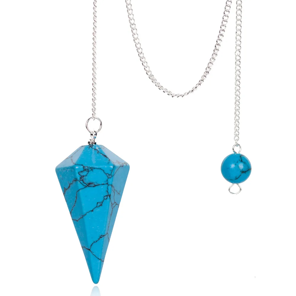 Натуральный камень чистая подвеска Маятник из хрусталя бирюза черный обсидиан