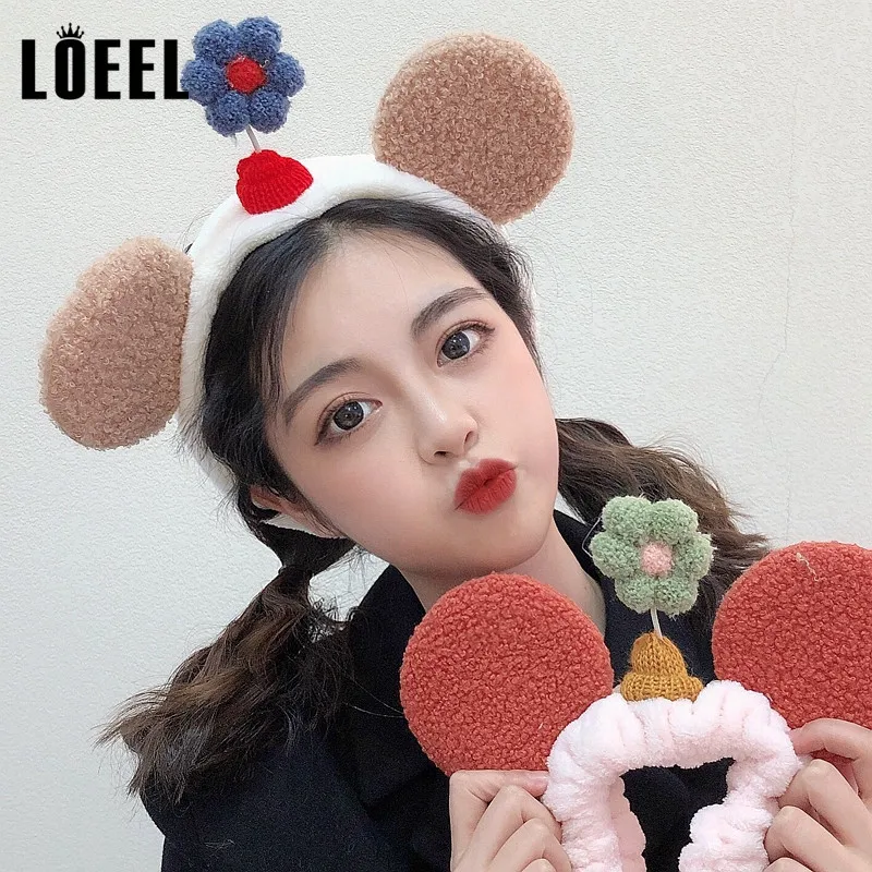 

Модные повязки для волос в стиле пэчворк, Женский обруч для волос с милым медведем, ушками, мультяшными цветами, обруч для мытья, макияжа, плю...