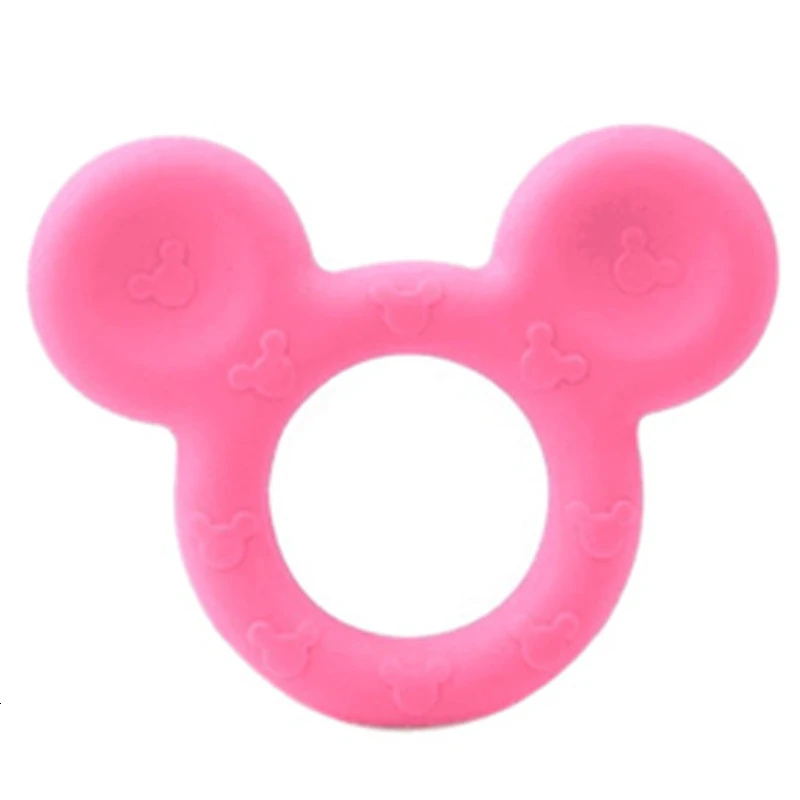 1pcs Mickey Silicone Teether DIY Baby Teething Toy Accessories Food Grade Cartoon Nursing Gift BPA Free | Мать и ребенок