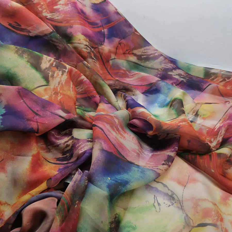 Платье танцевальная ткань струящаяся 30D шифоновая Материал костюма DIY