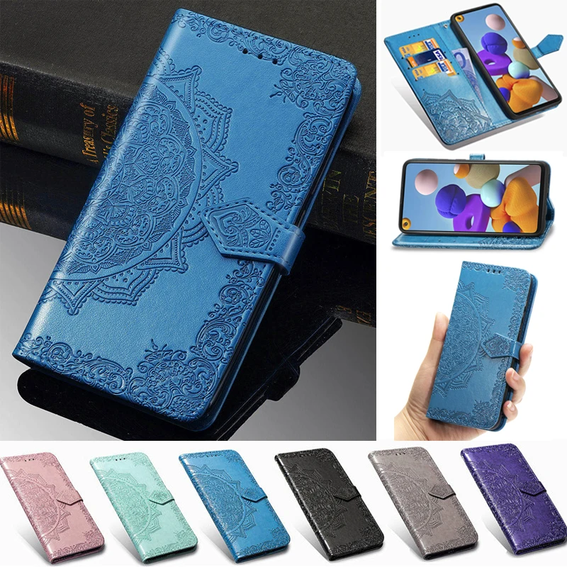 A21S чехол для Etui Samsung Galaxy A21s SM A217F 3D Мандала Цветок Кожаный флип A 21S