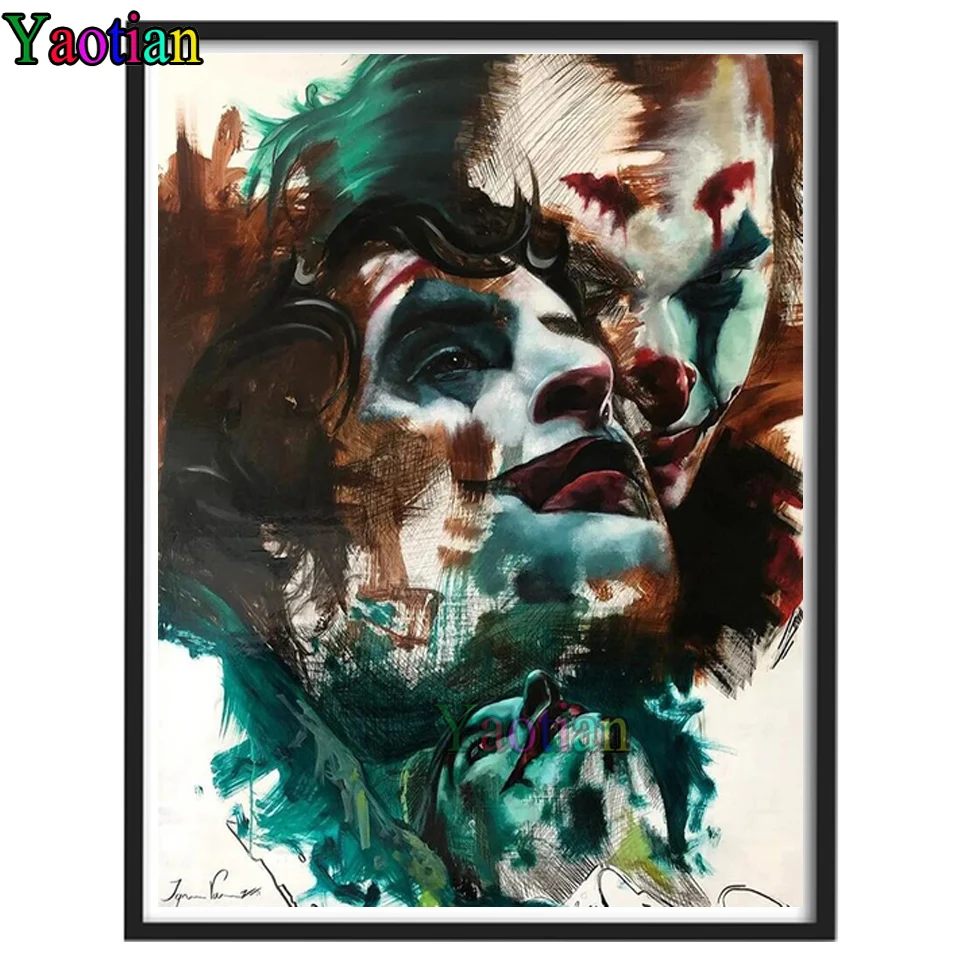 

5D DIY Full Round/Square Diamond Painting Joker Character Poster 3D Embroidery Cross Stitch Rhinestone Mosaic Home Decor