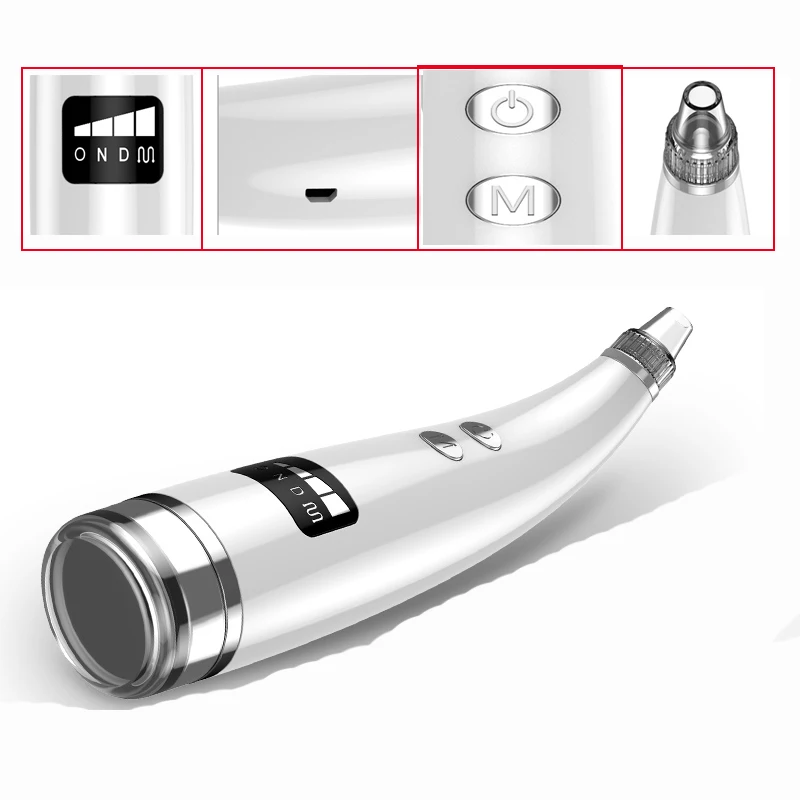 

Blackhead Remover Face Pore Vacuum Black Point Extractor Pimple Removal Acne Cleaner Skin Care Tool Cold Hot Facial SPA