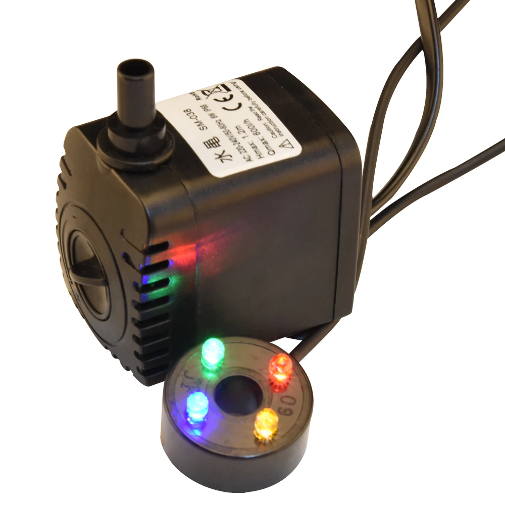 

Aquarium Oxygen Fish Pond Led Submersible Water Pump Garden Water Fountain Pump With Led Color Changing Fountain Maker Pump D30