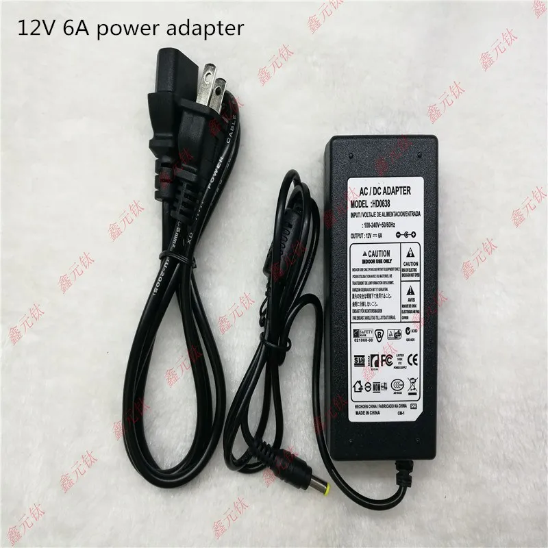12V 6A светодиодный адаптер питания 72w ac100v/240 v To dc12v трансформаторы для освещения Светодиодный драйвер вольт
