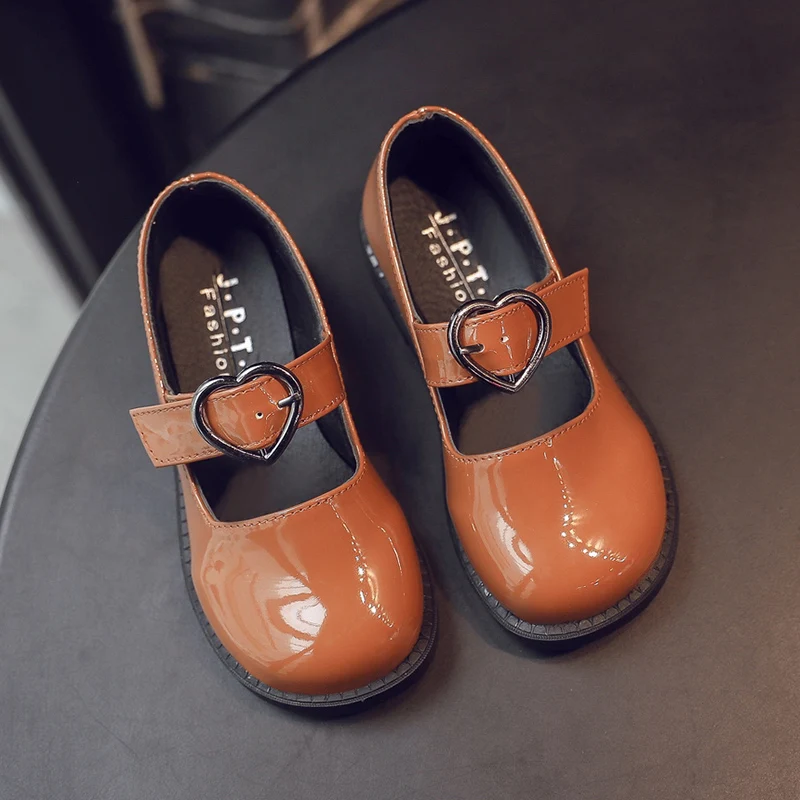 Новое осеннее платье для девочек из искусственной кожи детская кожаная обувь с