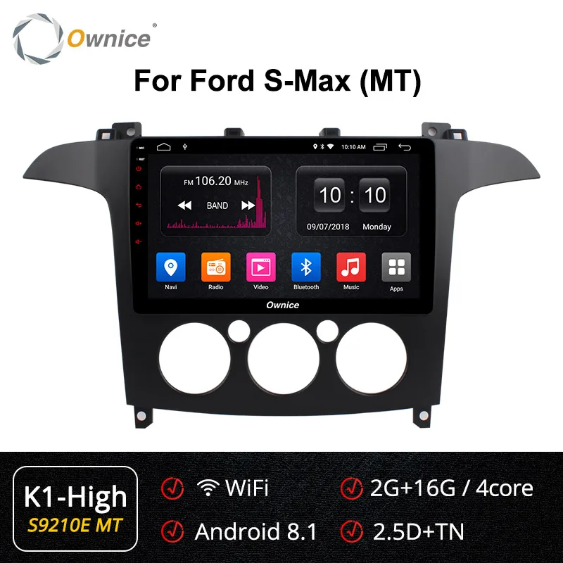 S9210-1 K1 HIGH Ownice k3 k5 k6 4G LTE DSP Android 9,0 8 ядерный Радио стерео для Ford S-Max 2007 2008 автомобильный DVD gps Navi плеер 360 панорама оптический - Цвет: S9210-1 K1 HIGH