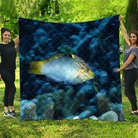 undersea fish print all season quilt for kids girl adult blanket bed soft warm quilts dropshipping