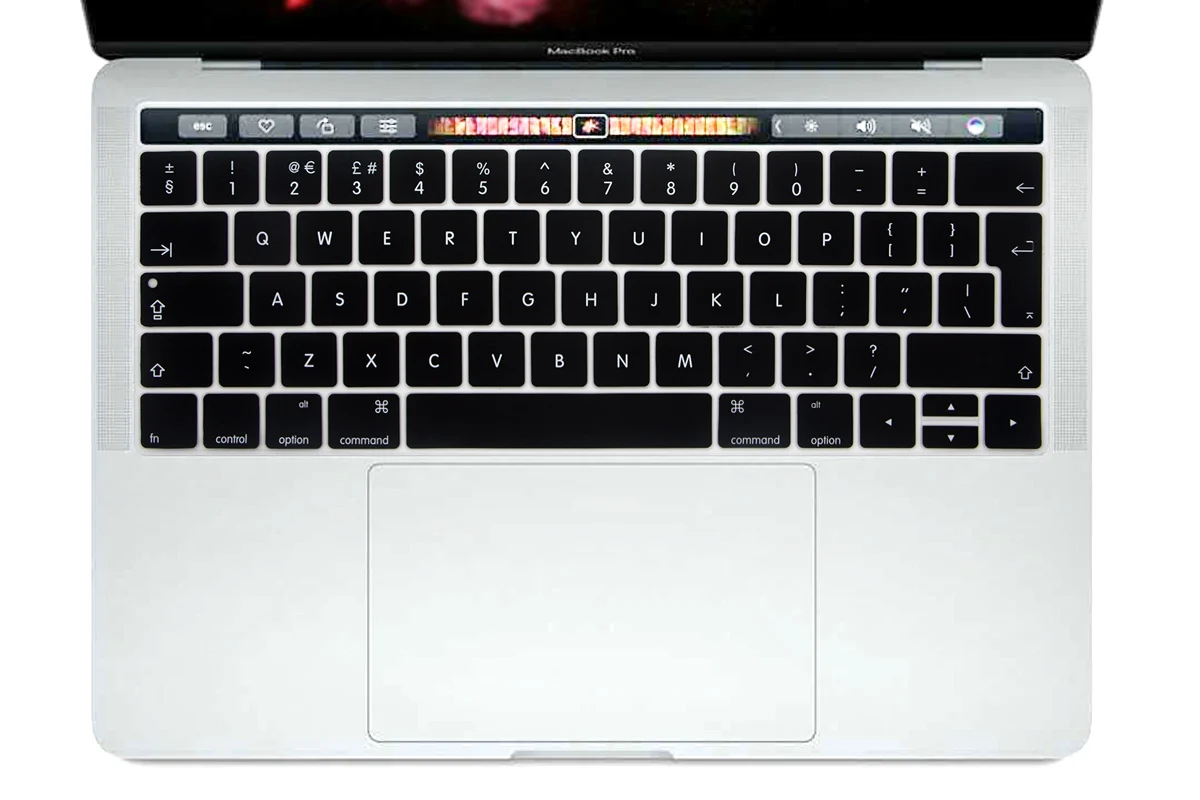 HRH английский ЕС Силиконовый чехол для клавиатуры протектор кожи для Mac NewPro 1" A1706 A2159 Pro 15" A1707 с сенсорной панелью // - Цвет: Black