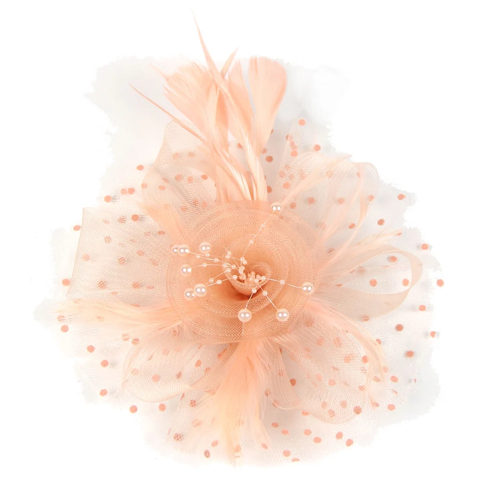 Элегантная женская цветочная сетчатая лента шляпа федора с перьями повязка на