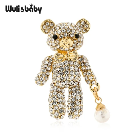 Броши Wuli&baby с медведем