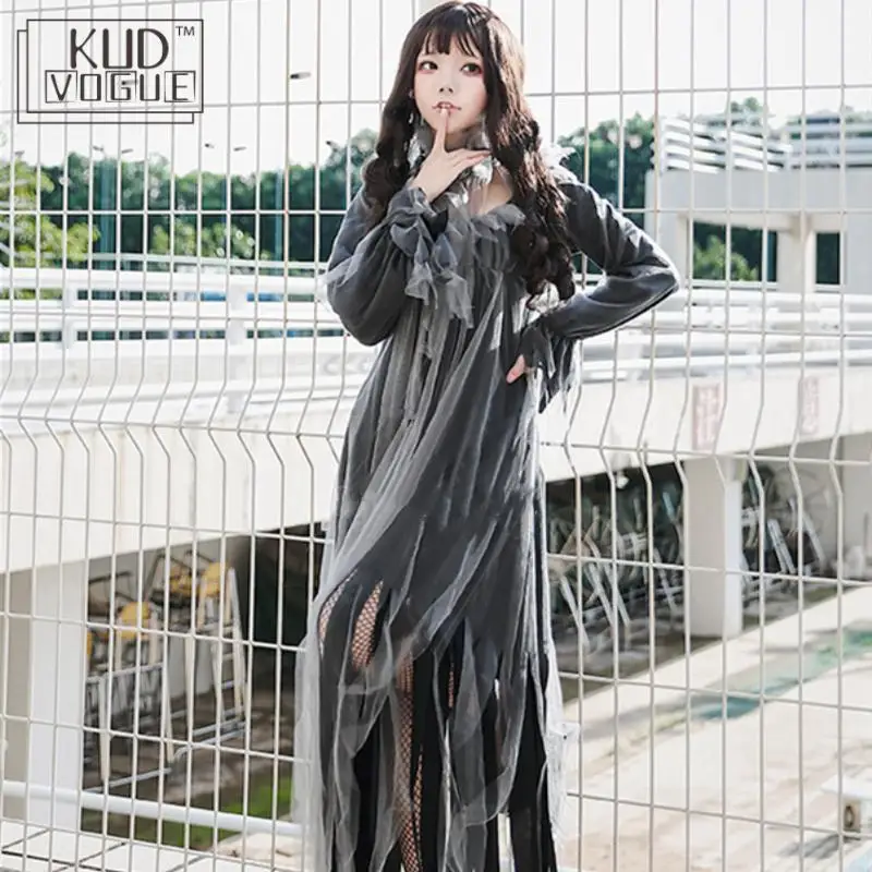 Платье на Хэллоуин женский призрак Невеста зомби косплей с шеи одежда бар