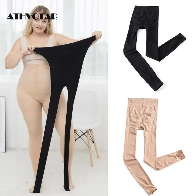 ATHVOTAR большой Размеры плотно для осень-зима колготки размера плюс супер