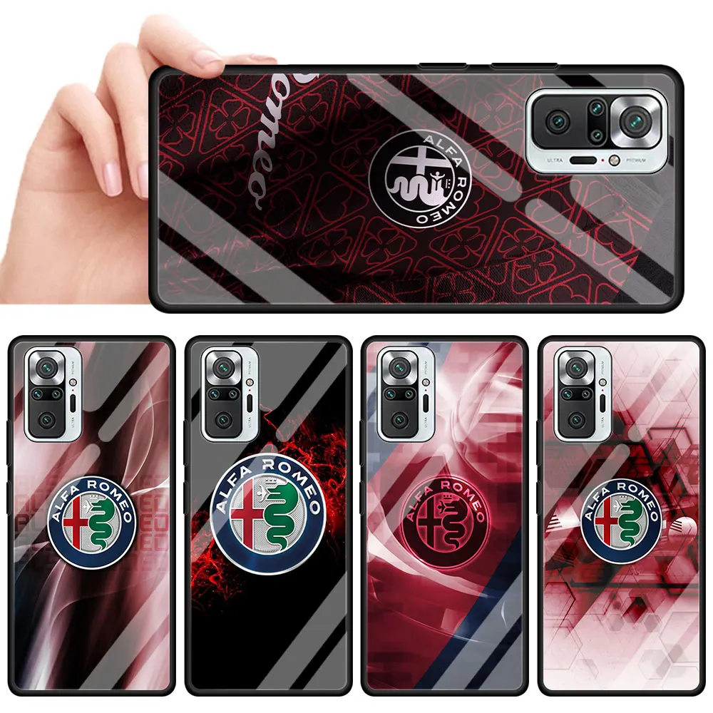 

Alfa Romeo Giulietta Italy Car Glass Cell Phone Case For Redmi K40 Pro Plus 9 9C 9A 7 8A K30 K20 9T Note 9S 10 8 8T Cover Coque