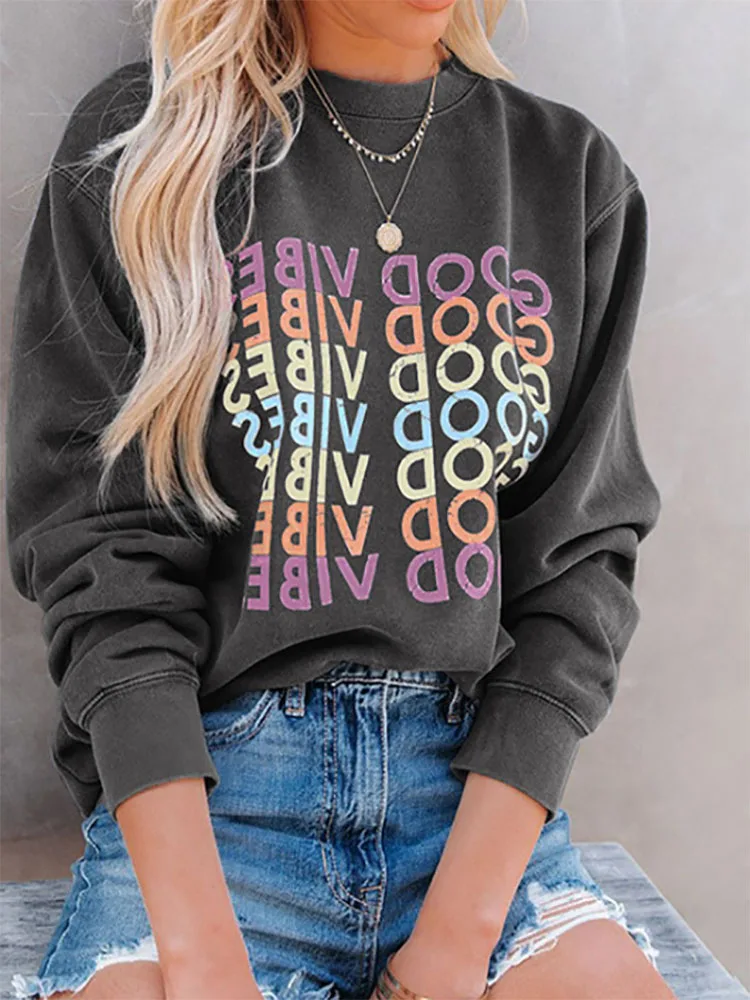 

2021 New Causal Letter Fleece Thicken Pullover Sweatshirt Autumn Winter Women Hoodies Long Sleeve New Top Jumpers