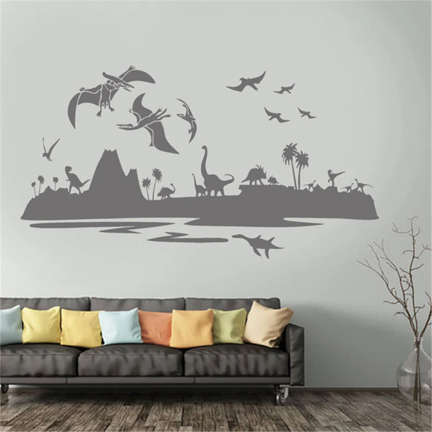

Jurassic Park World Dinosaur Children's Room Decoration Vinyl Art Decor Home Decor Poster Removable Cartoon Wall Sticker #A38