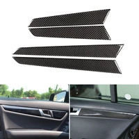 car styling real carbon fiber interior door handle panel strips cover trim for mercedes benz c class w204 2007 2013