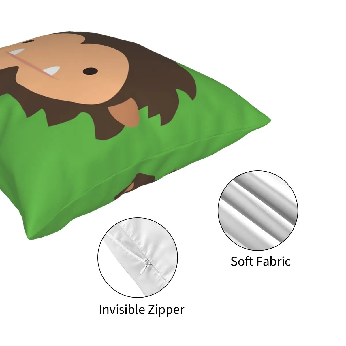 

Sneaky Sasquatch Big Head Square Pillowcase Polyester Printed Decorative for Home Cushion Cover 18"