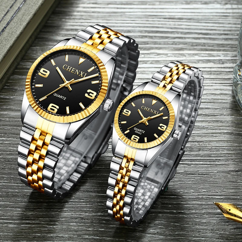CHENXI Paired Watches For Two Lovers Fashion Business Waterproof Quartz Lover Watches With Box Couple Watches Pair Men And Women