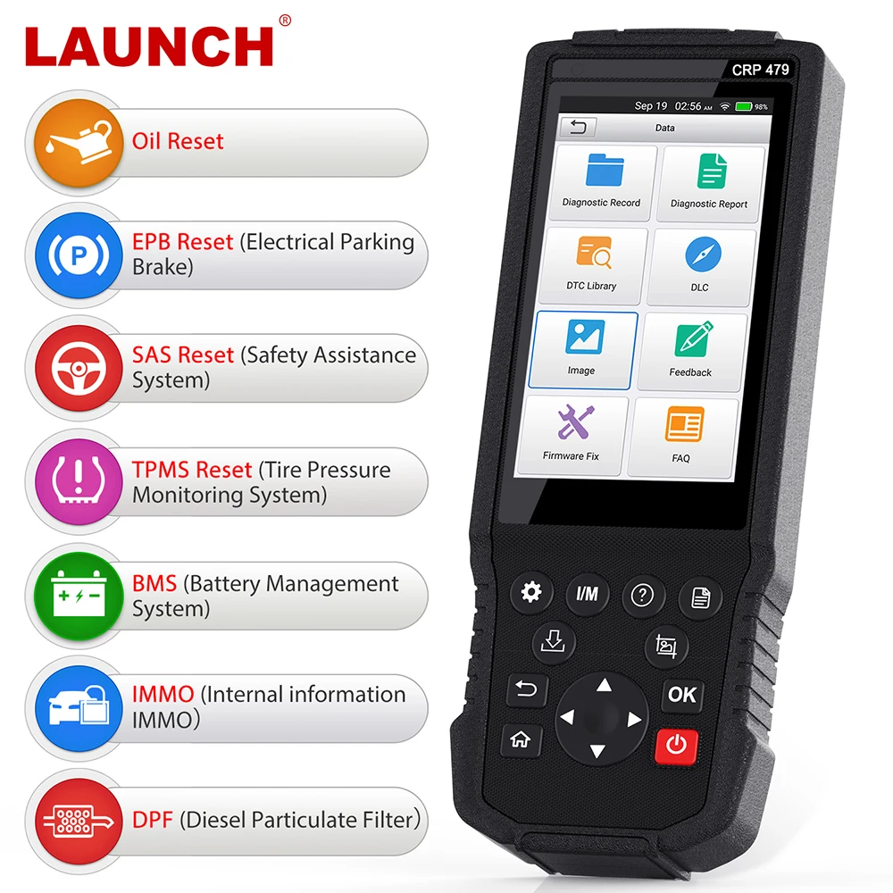 Launch X431 CRP479 OBD2 автоматический сканер EPB SAS ABS DPF Сброс масла OBD 2 диагностический инструмент для автомобиля сенсорный экран OBD2 сканер Launch