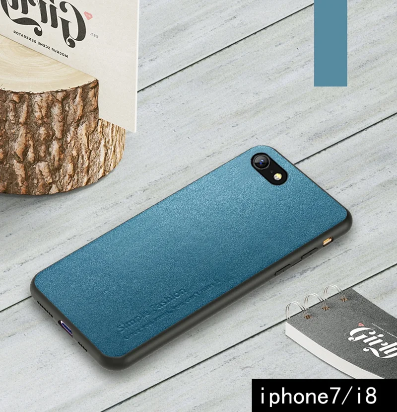 Для iPhone X Xr Xs 11 Pro Max Роскошный чехол из натуральной кожи для iPhone 7 8 Plus анти-осенняя крышка - Цвет: BLUE