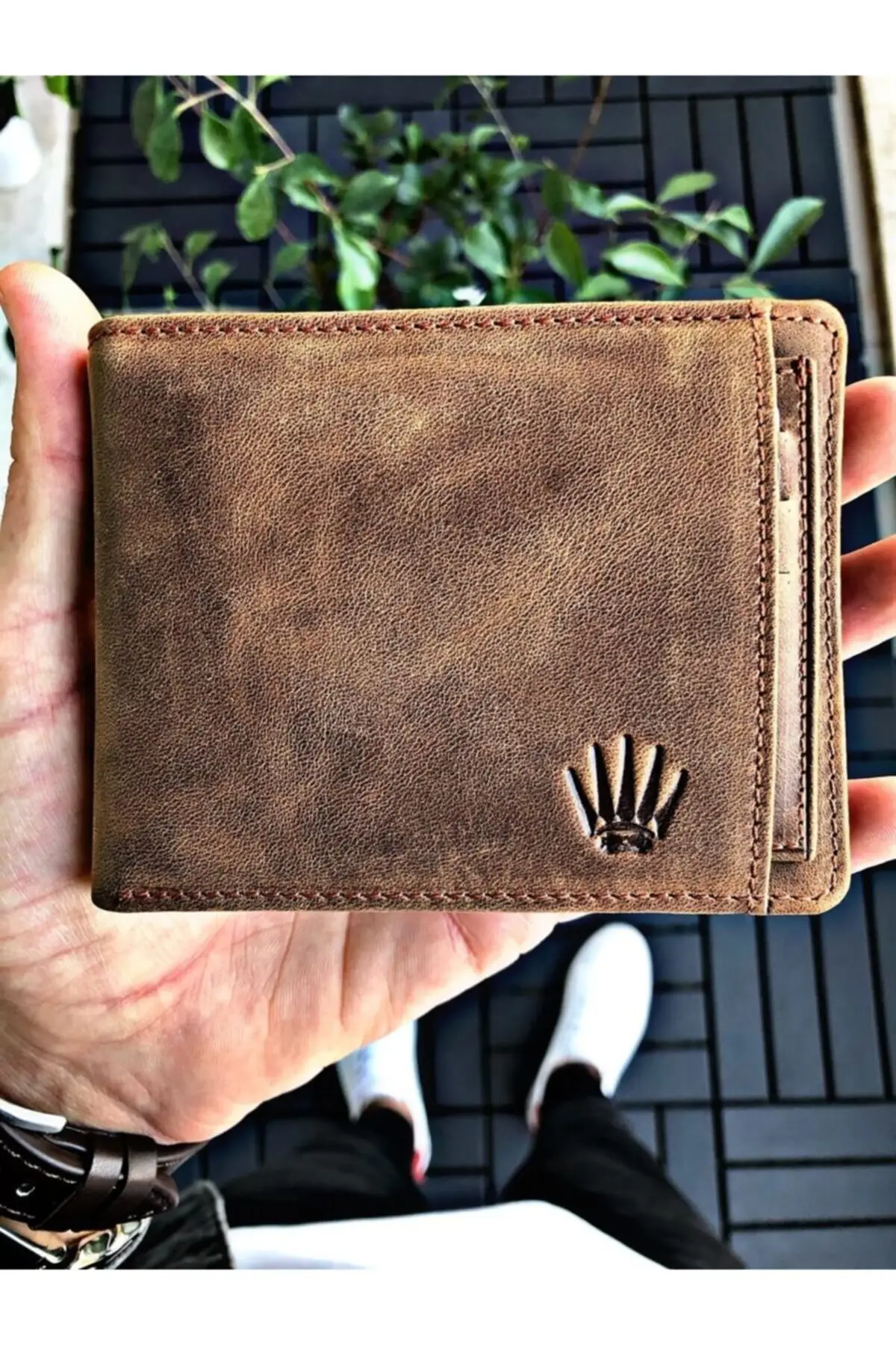 

Tan Genuine Leather Wallet + Card Holder 100% Real Leather Men's Fashion Style