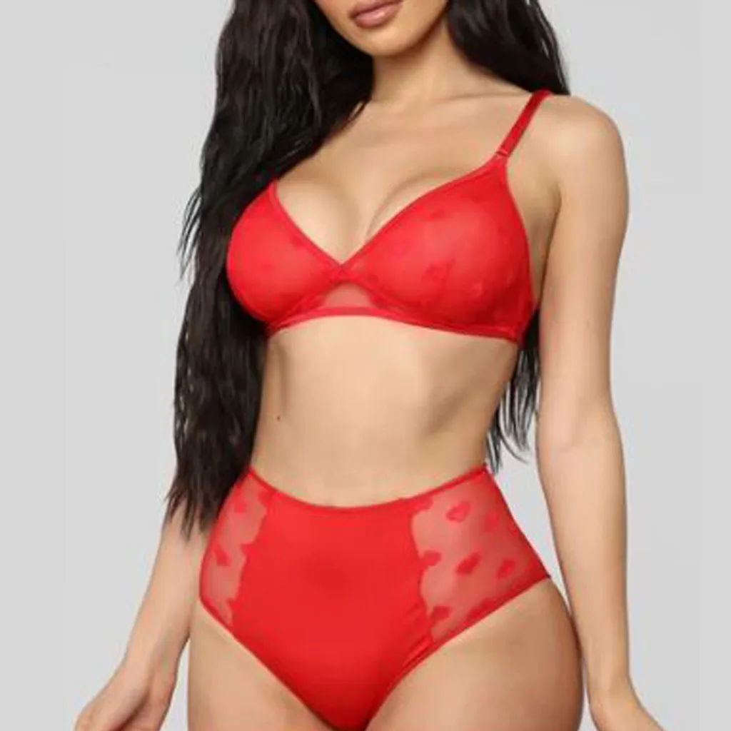 Сексуальный женский кружевной бюстгальтер пуш ап с цветочным рисунком комплект