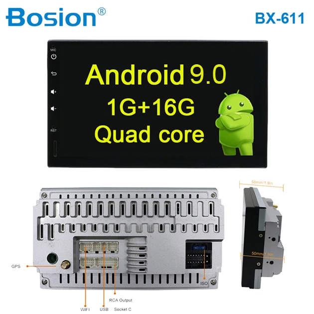 1G 16G Bosion 2 din Автомобильный Радио gps android 9,0 автомобильный стерео Кассетный плеер рекордер радио тюнер gps навигация RDS SWC wifi BT четырехъядерный - Цвет: 1G 16G
