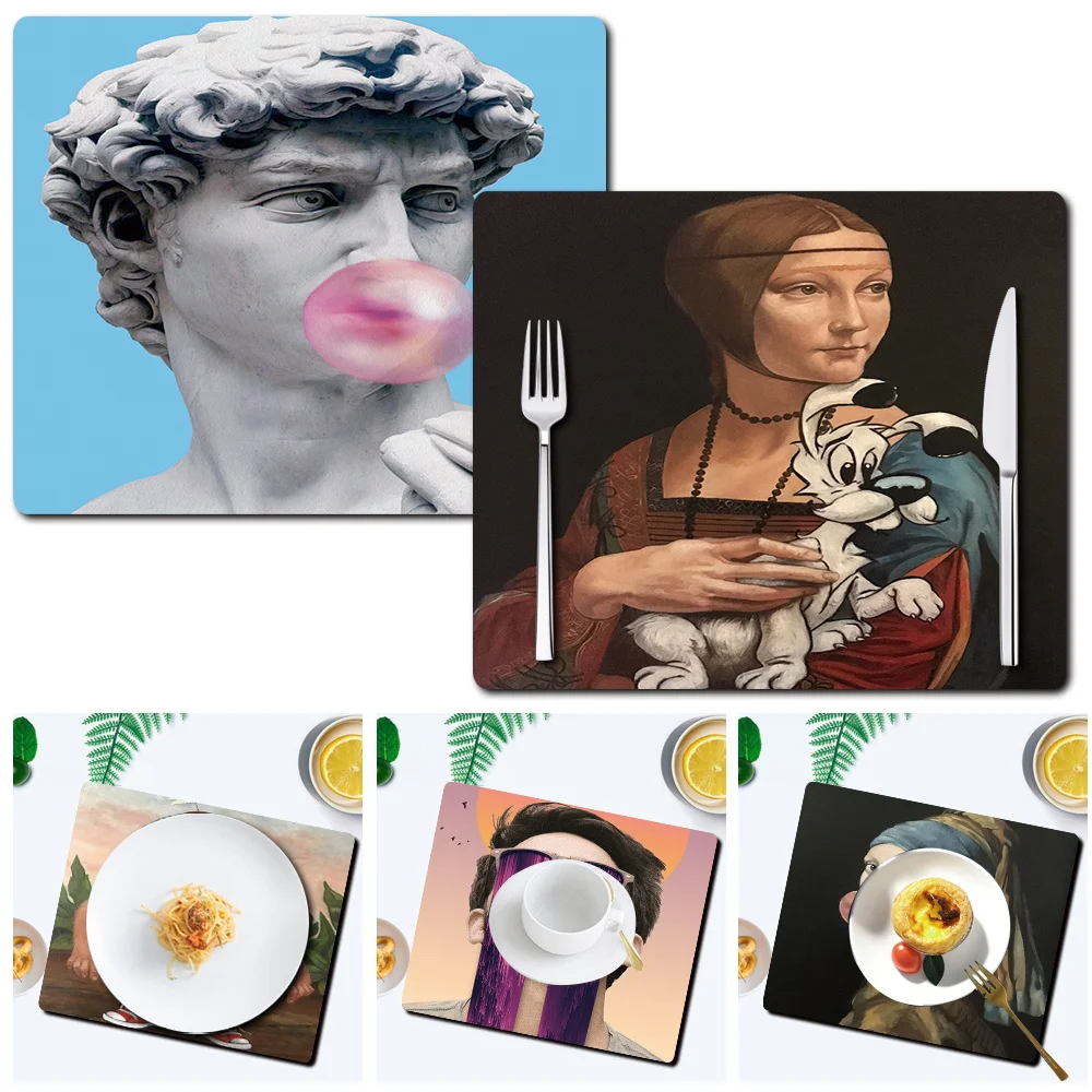 

Kitchen Placemat Coaster Washable and Durable Protection Table Mat Kitchen Accessories 21cmx25cm