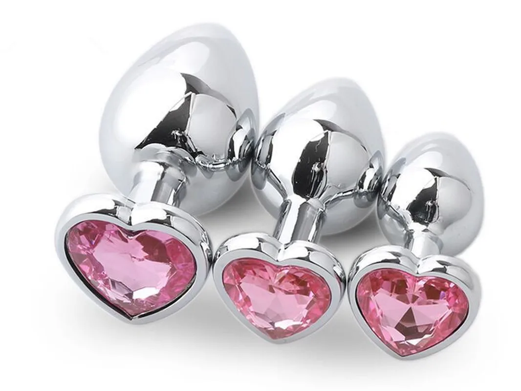100% Handmade Heart Small Anal Plug Booty Beads Stainless Steel+Crystal Jewelry Sex Toys Adult Products Butt For Women Man | Красота и