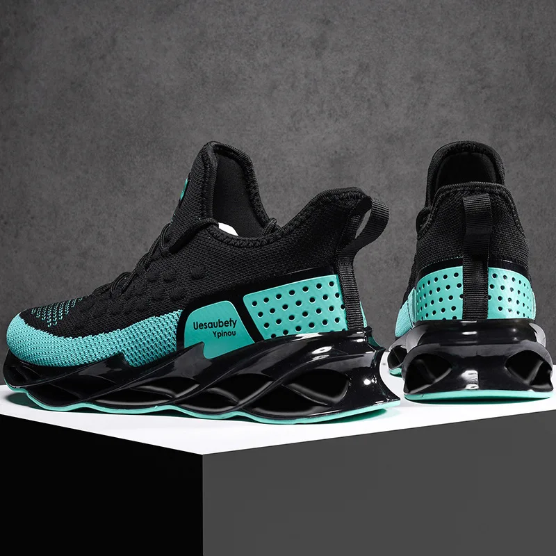 

2021 Men Running Shoes Sneakers Fashion Black Blue Green Gold Orange Breathable Comfortable Sports Trainers 39-44