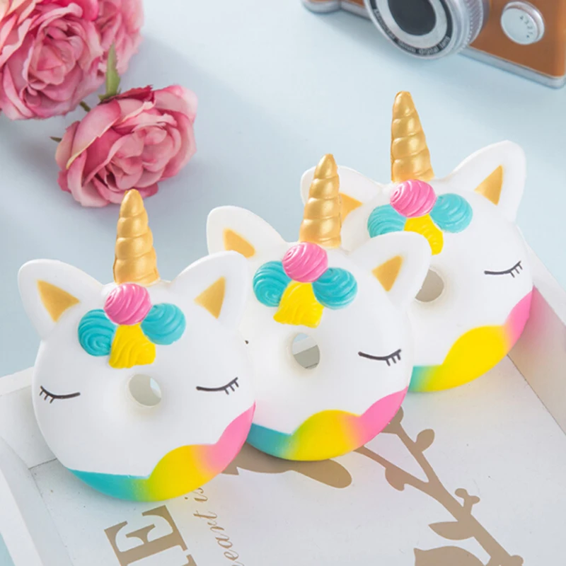 New Kawaii 12CM Big Donut Unicorn Jumbo Squishy Slow Rising Pink unicorn Doughnut Squeeze Fun Toy for Children Anti Stress Toys | Игрушки и