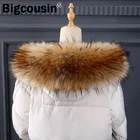 Воротник из искусственного меха енота, воротник из искусственного меха енота, роскошные цветные женские и мужские куртки с декоративным воротником CG09, 2020