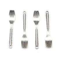 8pcs new craft supplies fork tableware charms pendants for crafting jewelry accessory for diy necklace bracelet 48mm8mm