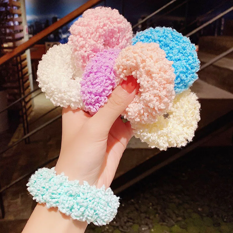 

New Girls Cute Luminous Effect Plush Scrunchie Sweet Ponytail Holder Rubber Bands Headband Hair Bands Fashion Hair Accessories