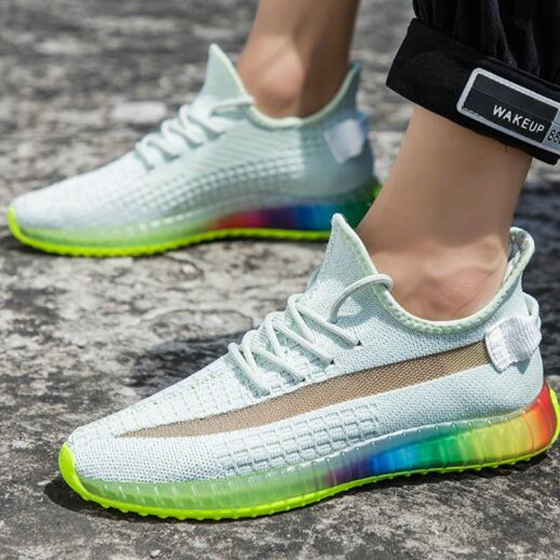 Высокое качество 1:1 материал до 350v2 мужские кроссовки унисекс Мужская тренд Flyknit